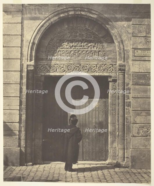 The Portal of Saint Ursinus at Bourges, rue du Vieux Poirier, 1854, printed 1854. Creators: Bisson Frères, Louis-Auguste Bisson, Auguste-Rosalie Bisson.