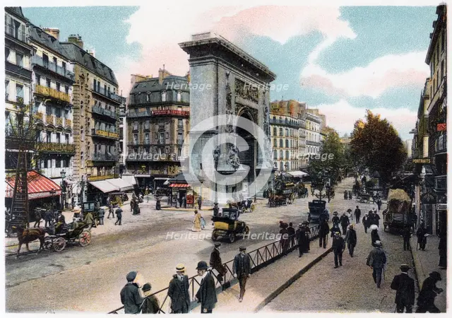 The Porte Saint Denis, Paris, c1900. Artist: Unknown