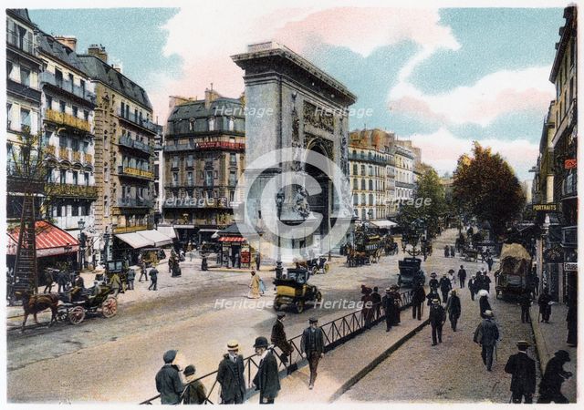 The Porte Saint Denis, Paris, c1900. Artist: Unknown