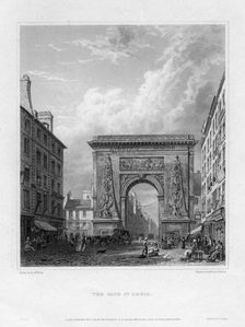 The Porte Saint-Denis, Paris, France, 1820. Artist: Henry Hobson