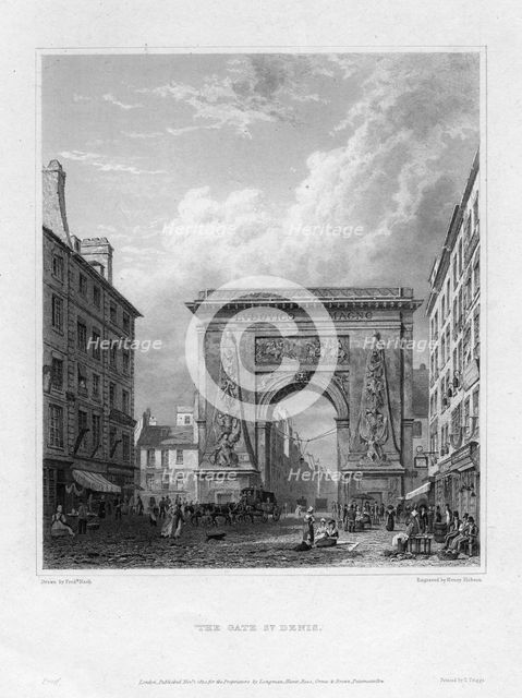 The Porte Saint-Denis, Paris, France, 1820. Artist: Henry Hobson