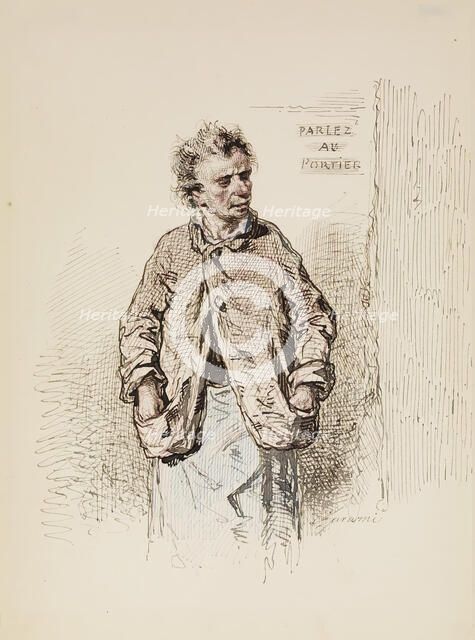 The Porter, 1852-1866. Creator: Paul Gavarni.