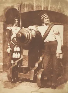 The Porthole / Sergeant and Private of the 42nd Gordon Highlanders, Edinburgh Castle, 1843-47. Creators: David Octavius Hill, Robert Adamson, Hill & Adamson