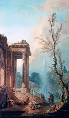 The Portico of a Country Mansion 1773. Artist: Robert Hubert