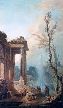 The Portico of a Country Mansion 1773. Artist: Robert Hubert