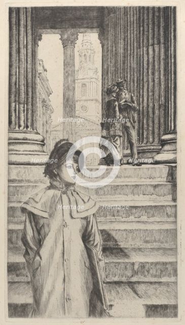 The Portico of the National Gallery, London, 1878. Creator: James Tissot.
