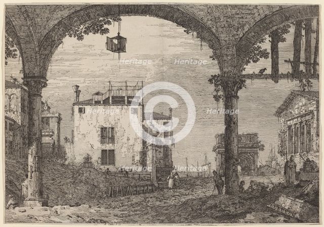 The Portico with the Lantern, c. 1735/1746. Creator: Canaletto.