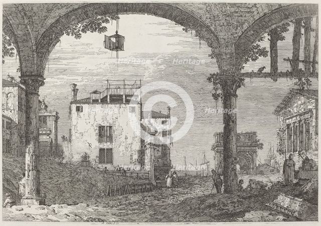 The Portico with the Lantern, c. 1735/1746. Creator: Canaletto.
