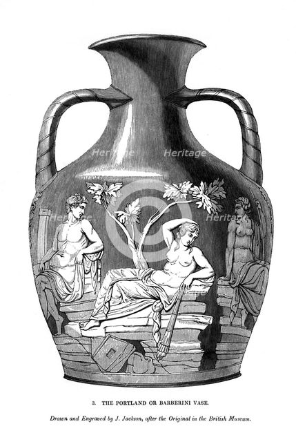 The Portland or Barberini Vase, 1843. Artist: J Jackson