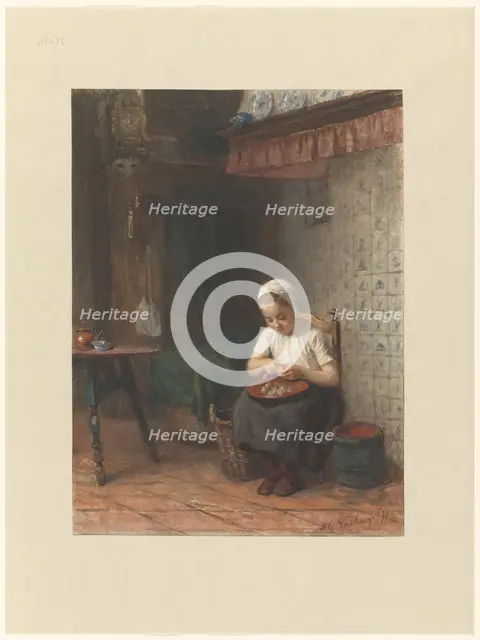 The potato peeler, 1873. Creator: Albert Neuhuys.
