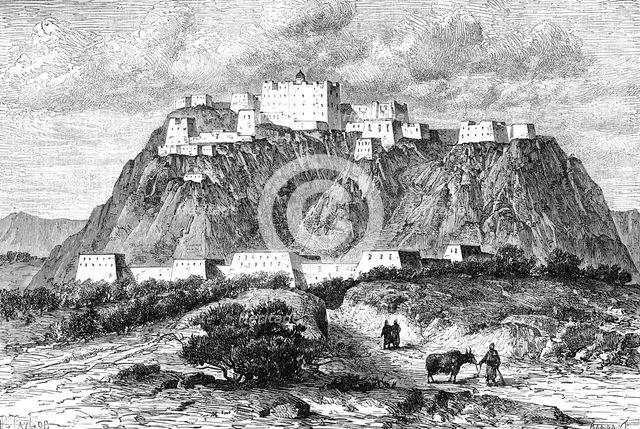 The Potala palace in Lhasa, Tibet, in the 17th century, (c1890). Artist: Unknown