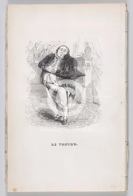 The Potbellied Man from The Complete Works of Béranger, 1836. Creator: Henry Isidore Chevauchet.