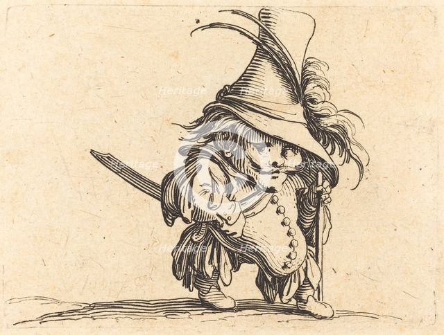 The Potbellied Man with the Tall Hat, c. 1622. Creator: Jacques Callot.