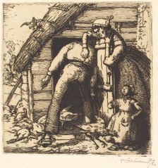 The Poulterer, Vendee (Le Poulailler, Vendee), 1908. Creator: Auguste Lepere