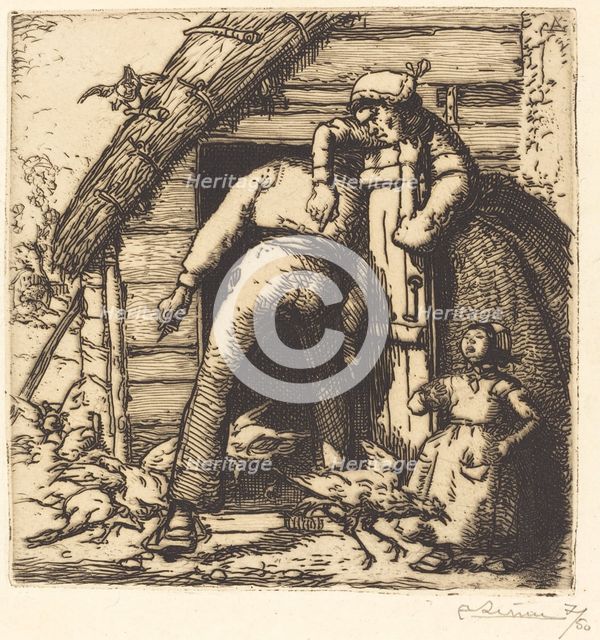 The Poulterer, Vendee (Le Poulailler, Vendee), 1908. Creator: Auguste Lepere.