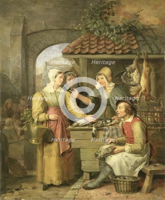 The Poultry Stall, c.1830. Creator: Willem Jodocus Mattheus Engelberts.