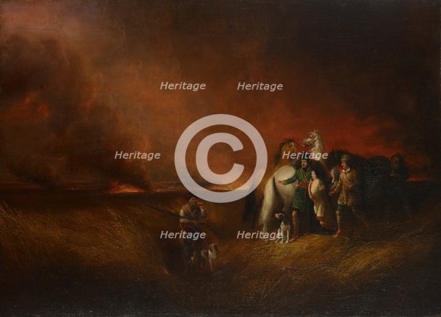 The Prairie on Fire, 1827. Creator: Alvan Fisher.