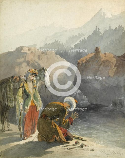The prayer (From the Series Scènes du Caucase). Artist: Zichy, Mihály (1827-1906)