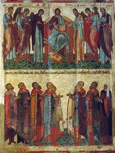The Praying Novgorodians, 1467. Creator: Russian icon