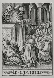 The Preacher is visited by Death from "The Dance of Death", 1538, (1877). Creator: Unknown