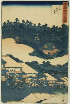 The Precincts of Naritasan Temple in Shimosa Province (Shimosa Naritasan keidai), from the..., 1859. Creator: Utagawa Hiroshige II