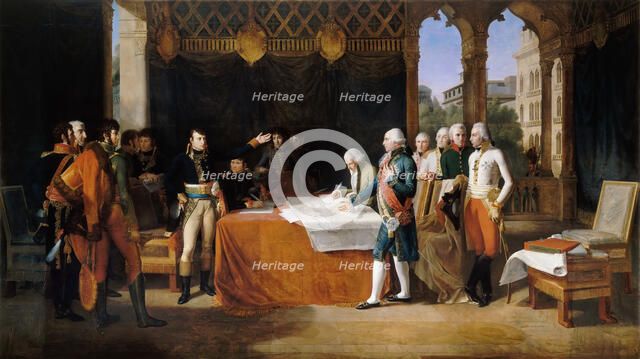 The Preliminaries of Leoben, 17th April 1797. Artist: Lethiére, Guillaume Guillon (1760-1832)