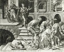 The Preparation of the Banquet and the King Sending out His Servants to Invite Guests, 1559. Creator: Dirck Volkertsen Coornhert