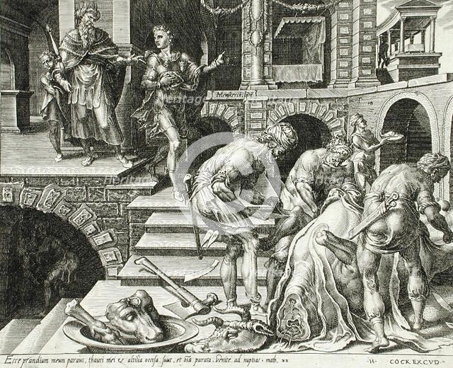 The Preparation of the Banquet and the King Sending out His Servants to Invite Guests, 1559. Creator: Dirck Volkertsen Coornhert.