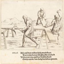 The Preparation of the Cross, 1548. Creator: Augustin Hirschvogel