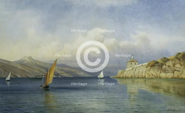 The Prestenizza beacon on the island of Cherso, 1886. Creator: Gottfried Seelos.
