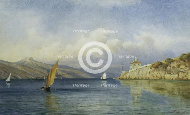 The Prestenizza beacon on the island of Cherso, 1886. Creator: Gottfried Seelos.