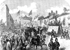 The Preston Guild Festival: the Trades Procession doubling at the triumphal arch, London-road, 1862. Creator: Unknown