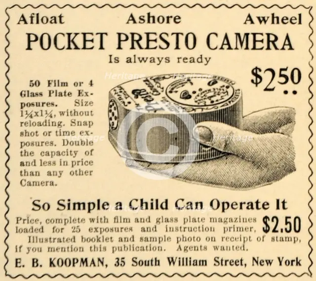 The Presto Camera owned by R.A.H. L'Estrange c1896. Creator: Unknown.