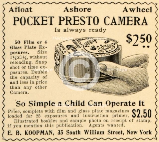 The Presto Camera owned by R.A.H. L'Estrange c1896. Creator: Unknown.