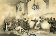 The present Emperor of China when a young man, saving his father's life... c1796-1804, (1847). Artist: JW Giles