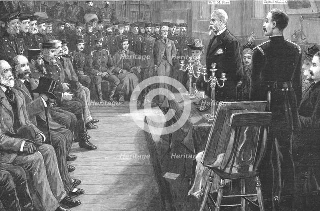 'The Presentation to Sir Eyre Massey Shaw, on the Occasion of his Retirement, by the...', 1891. Creator: Unknown.