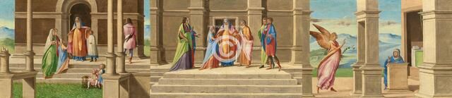 The Presentation and Marriage of the Virgin, and the Annunciation, 1520/1525. Creator: Benedetto Diana.