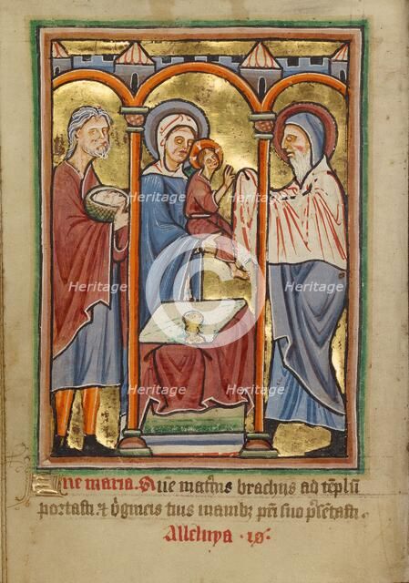 The Presentation in the Temple, about 1190-1200; text added about 1480-1490. Creator: Unknown.