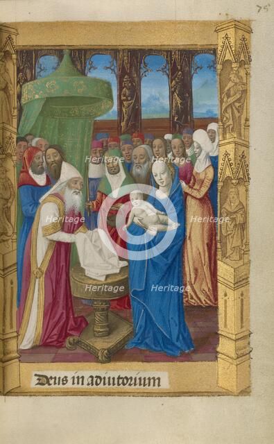 The Presentation in the Temple; Book of Hours, 1478. Creator: Master of Guillaume Lambert.