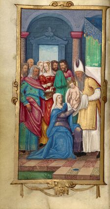 The Presentation in the Temple; Book of Hours, 1544. Creator: Unknown