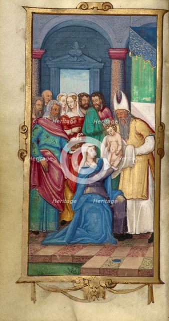 The Presentation in the Temple; Book of Hours, 1544. Creator: Unknown.