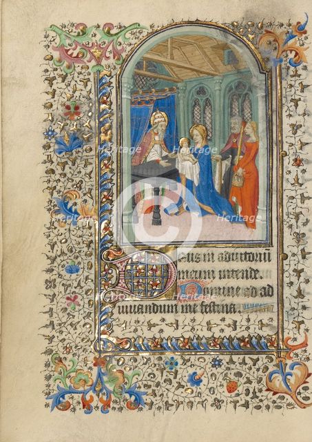 The Presentation in the Temple; Book of Hours, about 1420-1430. Creator: Master of the Harvard Hannibal.