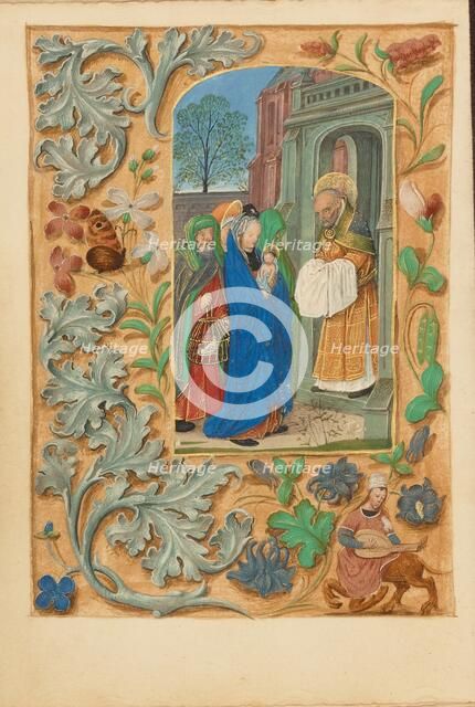 The Presentation in the Temple; Crohin-La Fontaine Hours, (about 1480-1485?). Creators: Master of the Dresden Prayer Book, Workshop of the Master of the Dresden Prayer Book.