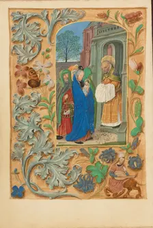 The Presentation in the Temple; Crohin-La Fontaine Hours, (about 1480-1485?). Creators: Master of the Dresden Prayer Book, Workshop of the Master of the Dresden Prayer Book