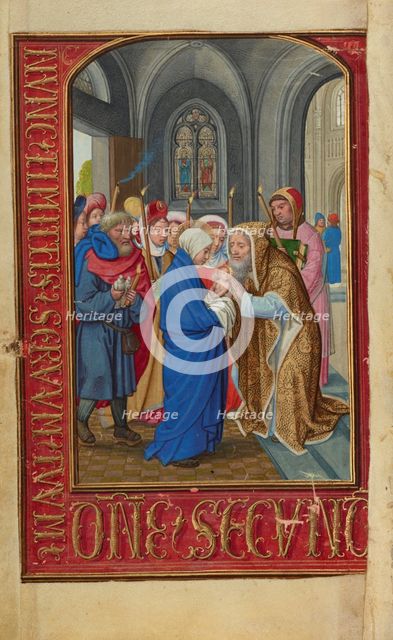 The Presentation in the Temple; Prayer Book of Cardinal Albrecht of Brandenburg, about 1525-1530. Creator: Simon Bening.
