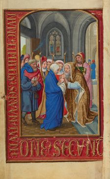 The Presentation in the Temple; Prayer Book of Cardinal Albrecht of Brandenburg, about 1525-1530. Creator: Simon Bening