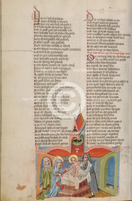 The Presentation in the Temple; Weltchronik, about 1400-1410. Creator: Unknown.