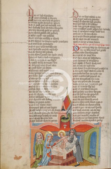 The Presentation in the Temple; Weltchronik, about 1400-1410. Creator: Unknown.