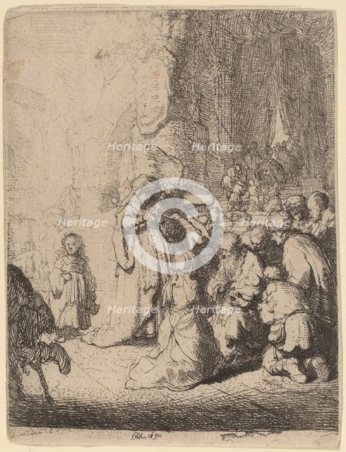 The Presentation in the Temple with the Angel: Small Plate, 1630. Creator: Rembrandt Harmensz van Rijn.