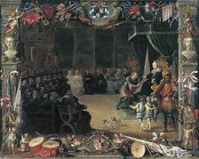 The Presentation of the Captain General's Baton to Antonio Moncada by the Queen Regent....1410, 1664 Creators: David Teniers II, Jan van Kessel
